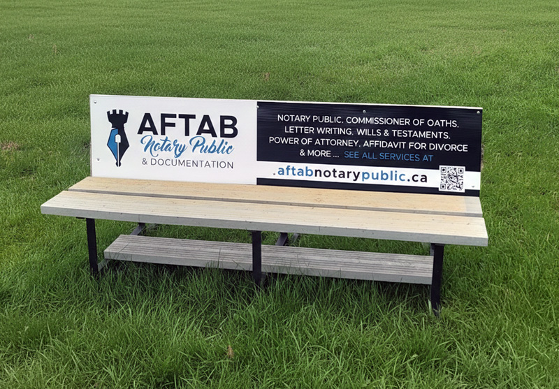 Regina Golf Driving Range Bench Advertising